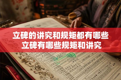 立碑的讲究和规矩都有哪些 立碑有哪些规矩和讲究