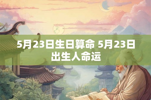 5月23日生日算命 5月23日出生人命运