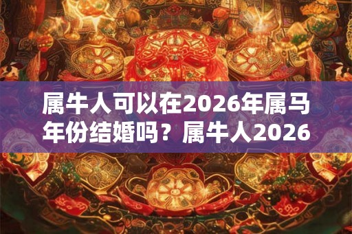 属牛人可以在2026年属马年份结婚吗？属牛人2026年桃花好吗？