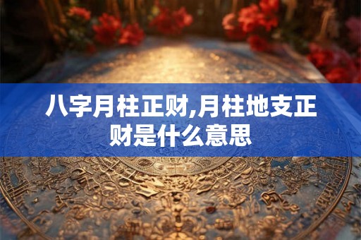 八字月柱正财,月柱地支正财是什么意思