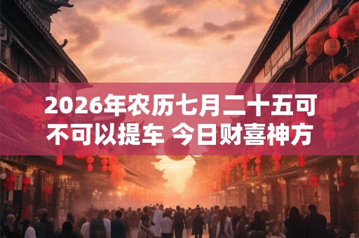 2026年农历七月二十五可不可以提车 今日财喜神方位