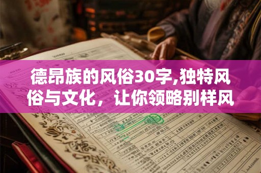 德昂族的风俗30字,独特风俗与文化，让你领略别样风情