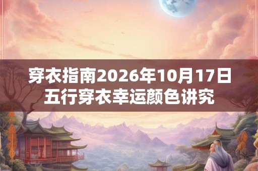 穿衣指南2026年10月17日五行穿衣幸运颜色讲究 穿衣指南2026年10月17日五行穿衣幸运颜色讲究