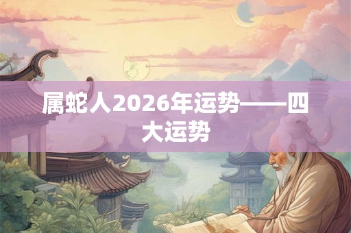 属蛇人2026年运势——四大运势