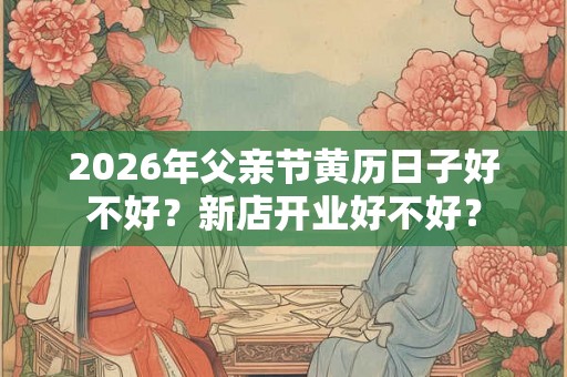 2026年父亲节黄历日子好不好？新店开业好不好？