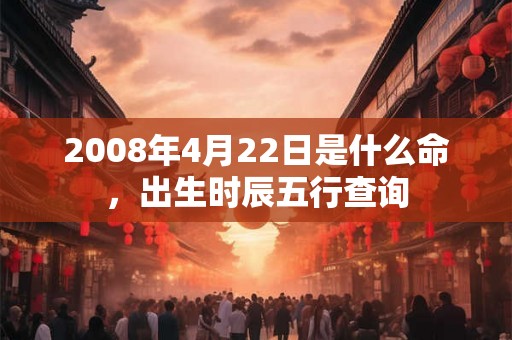 2008年4月22日是什么命,出生时辰五行查询 2008年4月22日是什么命,出生时辰五行查询