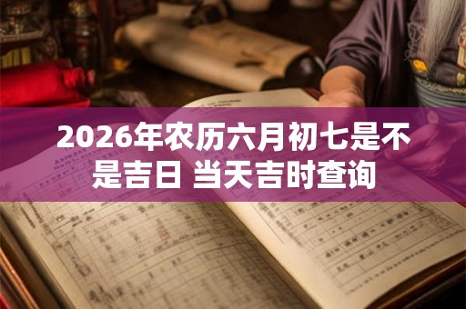 2026年农历六月初七是不是吉日 当天吉时查询