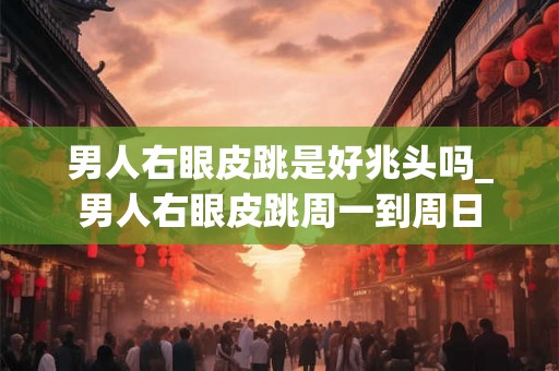 男人右眼皮跳是好兆头吗_男人右眼皮跳周一到周日