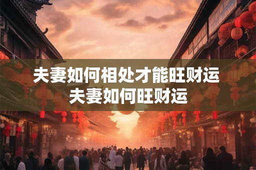 夫妻如何相处才能旺财运 夫妻如何旺财运