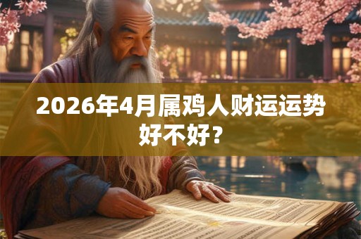 2026年4月属鸡人财运运势好不好？