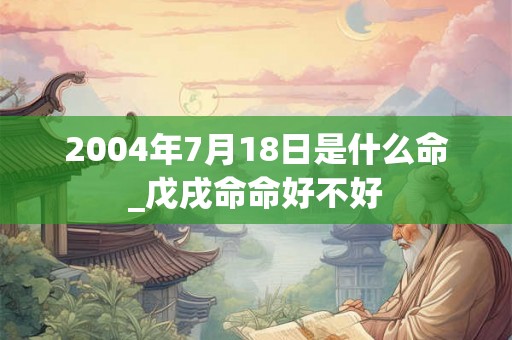 2004年7月18日是什么命_戊戌命命好不好