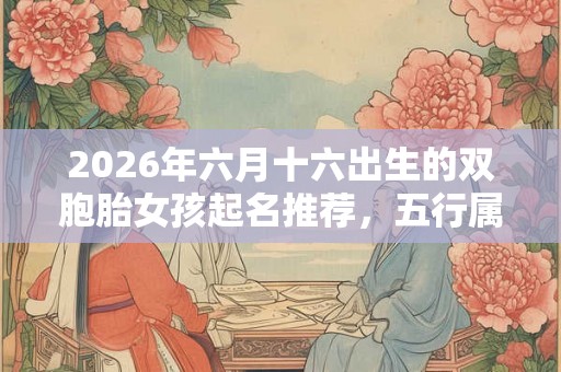 2026年六月十六出生的双胞胎女孩起名推荐，五行属什么