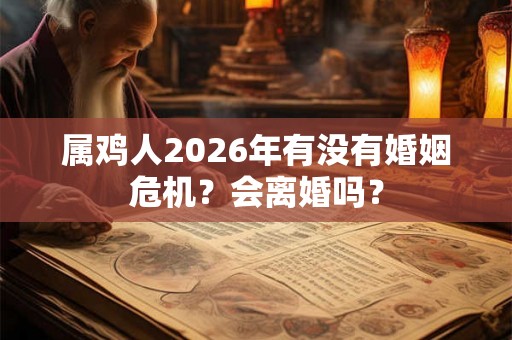 属鸡人2026年有没有婚姻危机？会离婚吗？