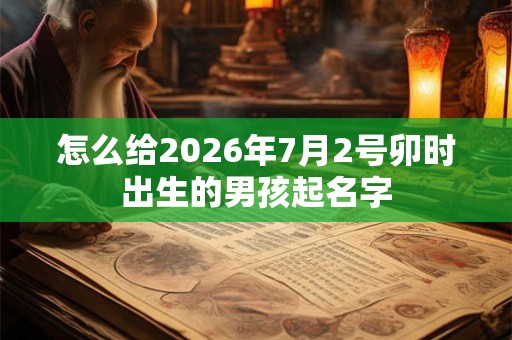 怎么给2026年7月2号卯时出生的男孩起名字