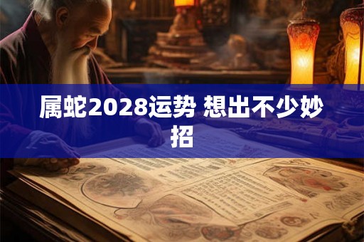 属蛇2028运势 想出不少妙招