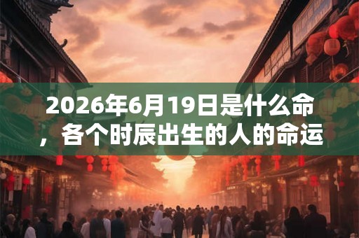 2026年6月19日是什么命，各个时辰出生的人的命运