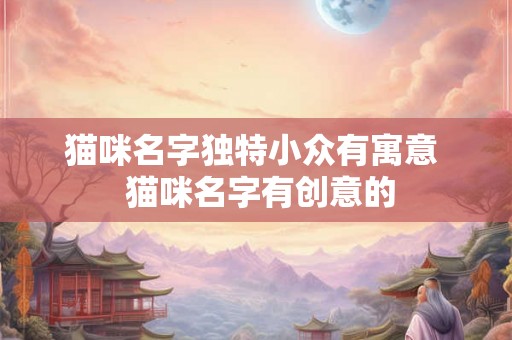 猫咪名字独特小众有寓意  猫咪名字有创意的