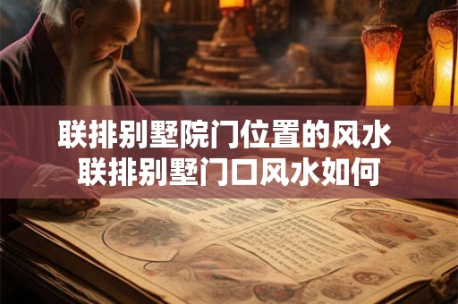 联排别墅院门位置的风水 联排别墅门口风水如何