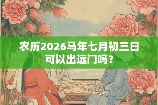 农历2026马年七月初三日可以出远门吗? 农历2026马年七月初三日可以出远门吗?