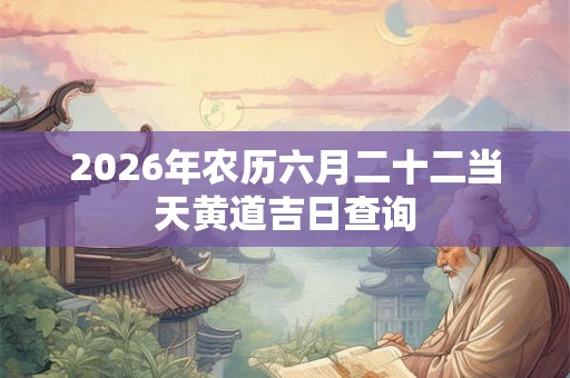 2026年农历六月二十二当天黄道吉日查询