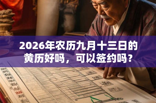 2026年农历九月十三日的黄历好吗，可以签约吗？