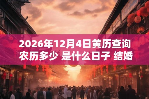 2026年12月4日黄历查询 农历多少 是什么日子 结婚吉时 2026年12月4日黄历查询 农历多少 是什么日子 结婚吉时