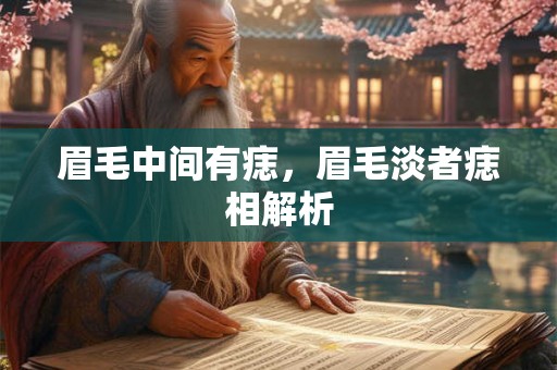 眉毛中间有痣，眉毛淡者痣相解析