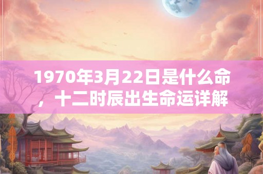 1970年3月22日是什么命，十二时辰出生命运详解