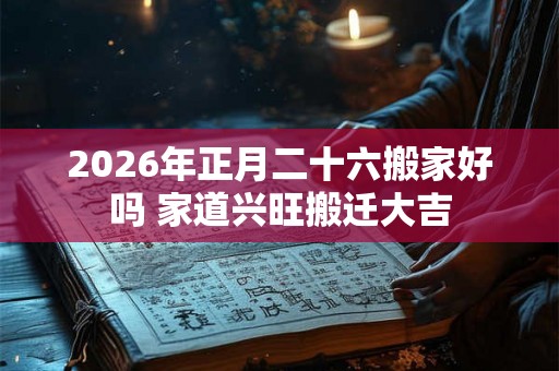 2026年正月二十六搬家好吗 家道兴旺搬迁大吉