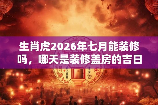 生肖虎2026年七月能装修吗,哪天是装修盖房的吉日? 生肖虎2026年七月能装修吗,哪天是装修盖房的吉日?