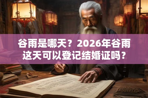 谷雨是哪天？2026年谷雨这天可以登记结婚证吗？