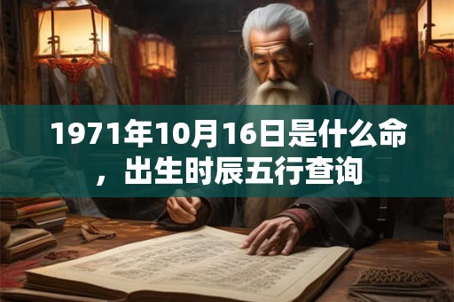 1971年10月16日是什么命，出生时辰五行查询