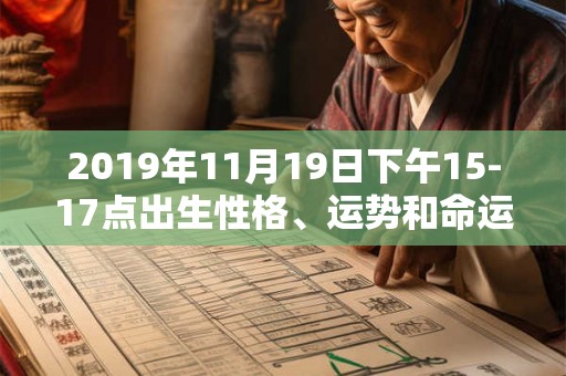 2019年11月19日下午15-17点出生性格、运势和命运