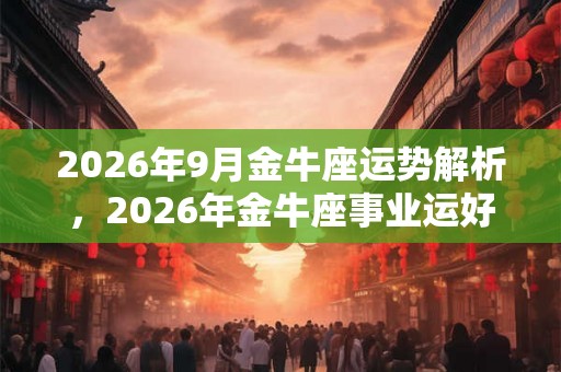 2026年9月金牛座运势解析，2026年金牛座事业运好不好？