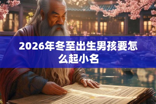 2026年冬至出生男孩要怎么起小名