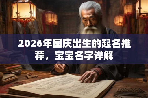 2026年国庆出生的起名推荐，宝宝名字详解