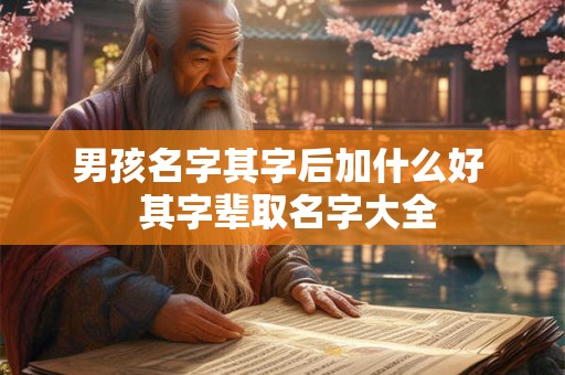 男孩名字其字后加什么好  其字辈取名字大全