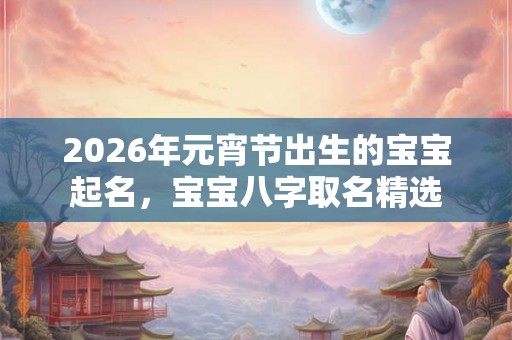2026年元宵节出生的宝宝起名,宝宝八字取名精选 2026年元宵节出生的宝宝起名,宝宝八字取名精选