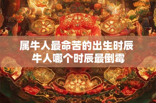 属牛人最命苦的出生时辰 牛人哪个时辰最倒霉