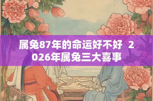 属兔87年的命运好不好  2026年属兔三大喜事