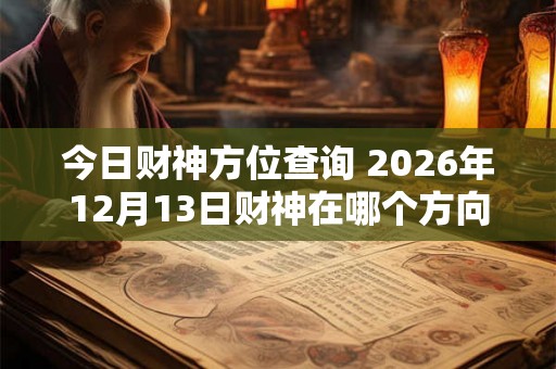 今日财神方位查询 2026年12月13日财神在哪个方向