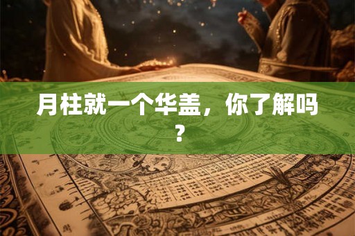 月柱就一个华盖，你了解吗？