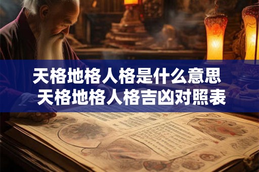 天格地格人格是什么意思 天格地格人格吉凶对照表 天格地格人格是什么意思 天格地格人格吉凶对照表