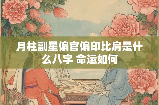 月柱副星偏官偏印比肩是什么八字 命运如何 月柱副星偏官偏印比肩是什么八字 命运如何