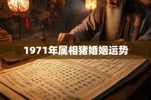 1971年属相猪婚姻运势
