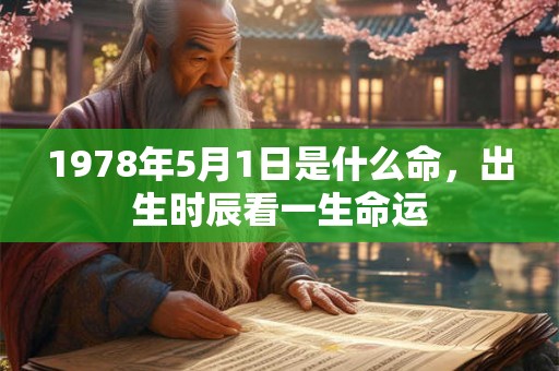 1978年5月1日是什么命，出生时辰看一生命运
