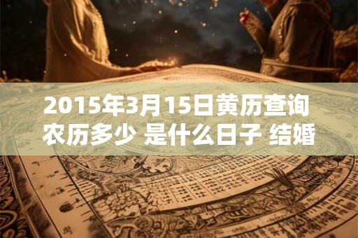2015年3月15日黄历查询 农历多少 是什么日子 结婚吉时 2015年3月15日黄历查询 农历多少 是什么日子 结婚吉时
