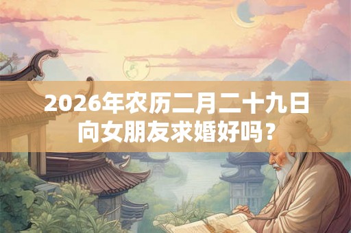 2026年农历二月二十九日向女朋友求婚好吗? 2026年农历二月二十九日向女朋友求婚好吗?