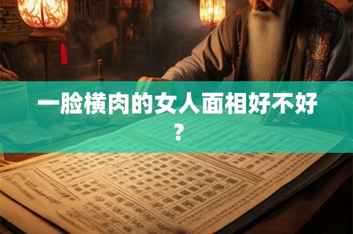 一脸横肉的女人面相好不好? 一脸横肉的女人面相好不好?