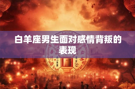 白羊座男生面对感情背叛的表现